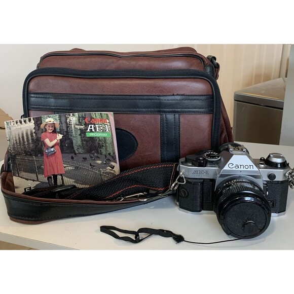 Canon AE-1 Program SLR 35mm Film Camera w/ 50mm F/1.8 Lens & Camera Bag & More - Picture 13 of 13